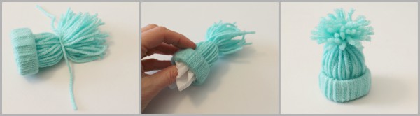How to make mini yarn stocking cap ornaments