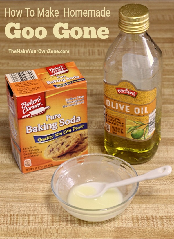 Recipe for homemade Goo Gone using easy items you already have in the kitchen