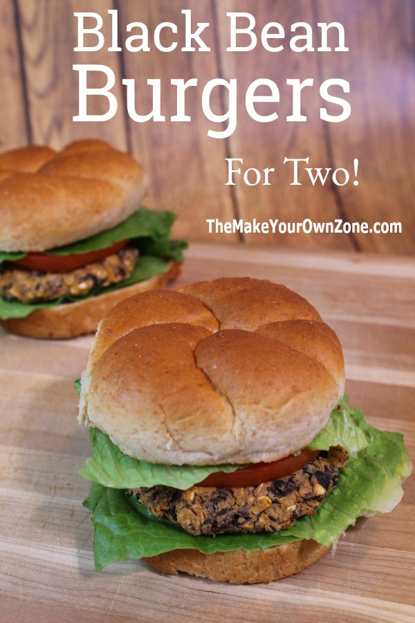 Recipe for Black Bean Burgers For Two - a healthy, frugal and plant-based option for dinner