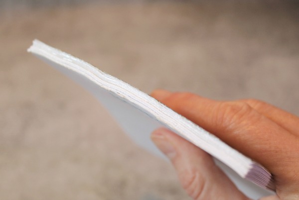Homemade notepad made with DIY padding compound