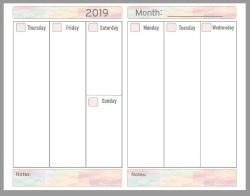 Free printable weekly planner pages for 2019