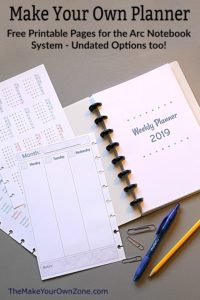 2019 Free Printable Planner Pages - The Make Your Own Zone
