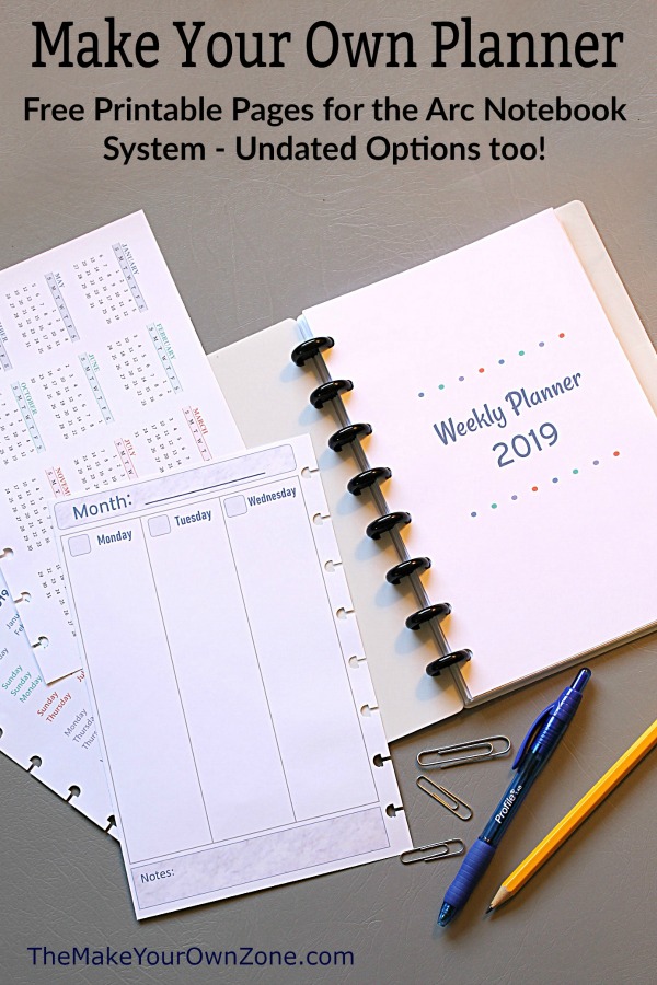 Goede 2019 Free Printable Planner Pages - The Make Your Own Zone QX-87