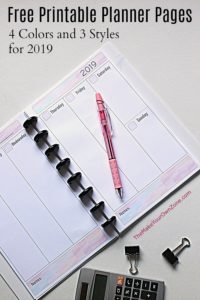 2019 Free Printable Planner Pages - The Make Your Own Zone