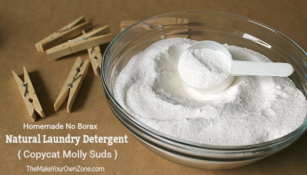 Homemade Natural Laundry Detergent - A copycat Molly Suds version with no borax and no grated bars of soap