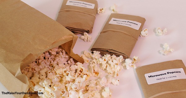 Make your own microwave popcorn bags