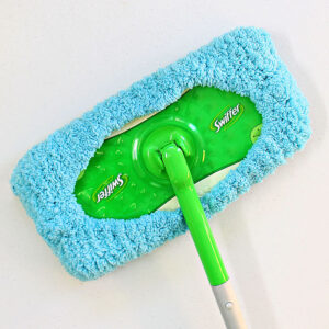A knitted cover for a Swiffer for dry sweeping