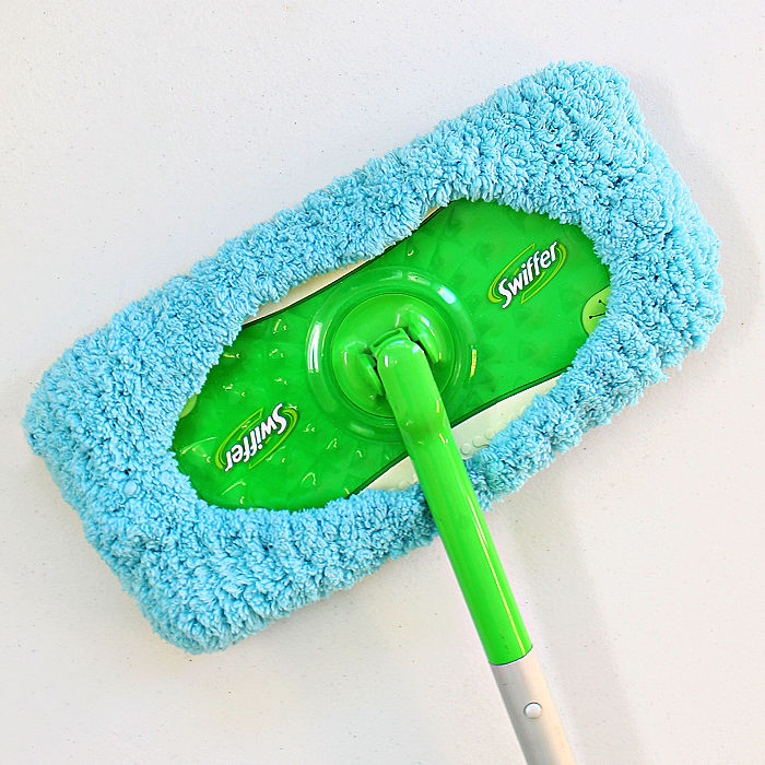 A knitted cover for a Swiffer for dry sweeping