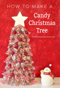 A christmas tree made with caramel candies