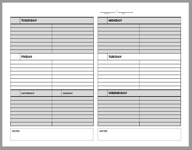 Free printable planner page - undated for perpetual use