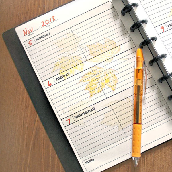 a printable planner page with a background image