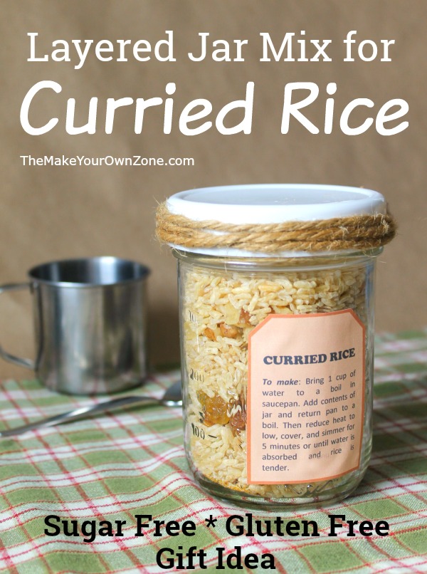 How to make a layered jar mix for curried rice for quick and simple gift giving