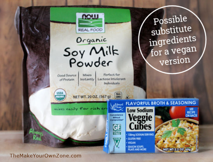 ingredients for a vegan potato soup mix