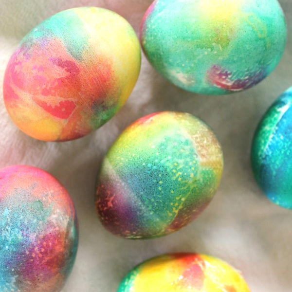 Tie dye easter eggs