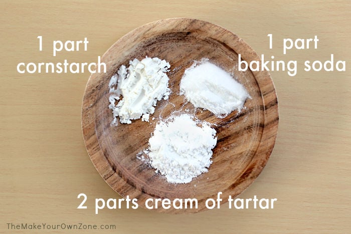 ingredients for making a homemade baking powder substitute