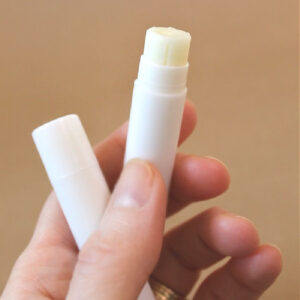 sticks of homemade lip balm