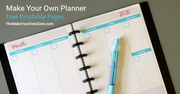 Make a free printable planner for 2020