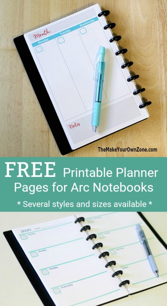 Make your own planner pages using free printable planner pages