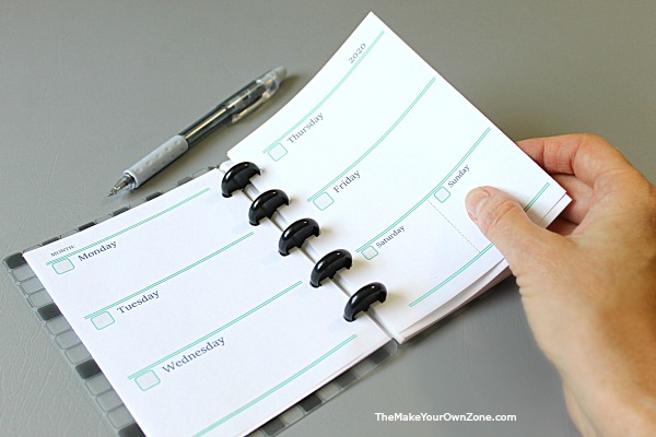 Free printable planner pages for Arc Notebooks
