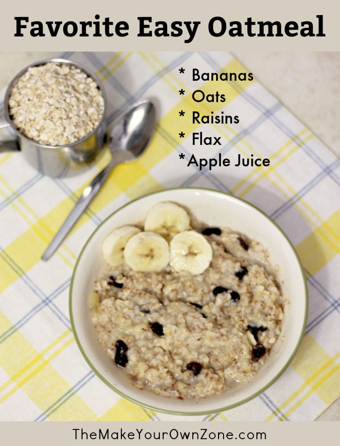 a bowl of oatmeal with raisins