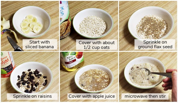 steps for making a bowl of oatmeal