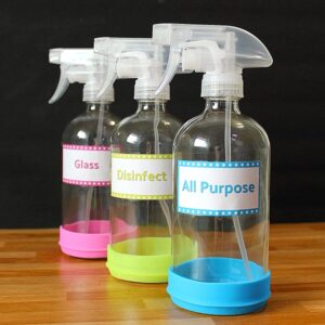 DIY colorful glass spray bottles for cleaning