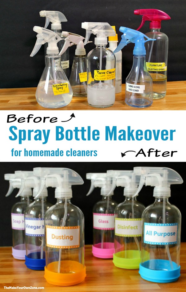 Spray bottles for homemade cleaners