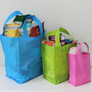 homemade shopping bags in three sizes
