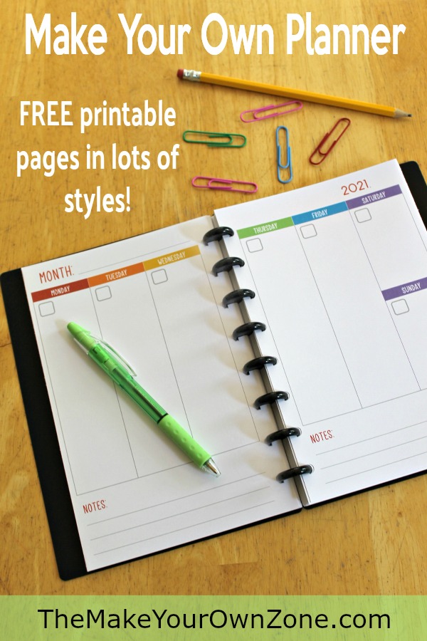 Free printable planner pages for 2021 for Arc Notebooks