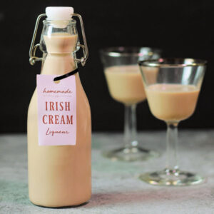 a bottle of homemade baileys irish cream