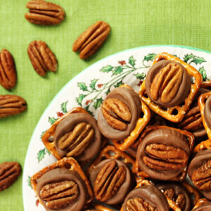 homemade rolo pecan candies