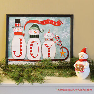 gift bag wall art from the dollar store