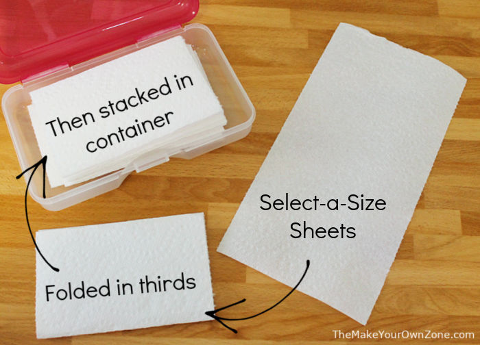 How to fold paper towels to make your own hand wipes