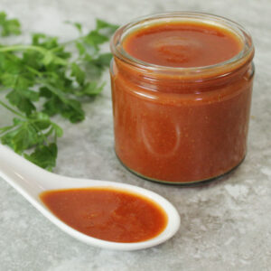 homemade taco sauce in a jar