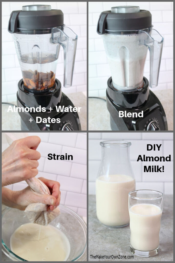 Steps for how to make homemade almond milk
