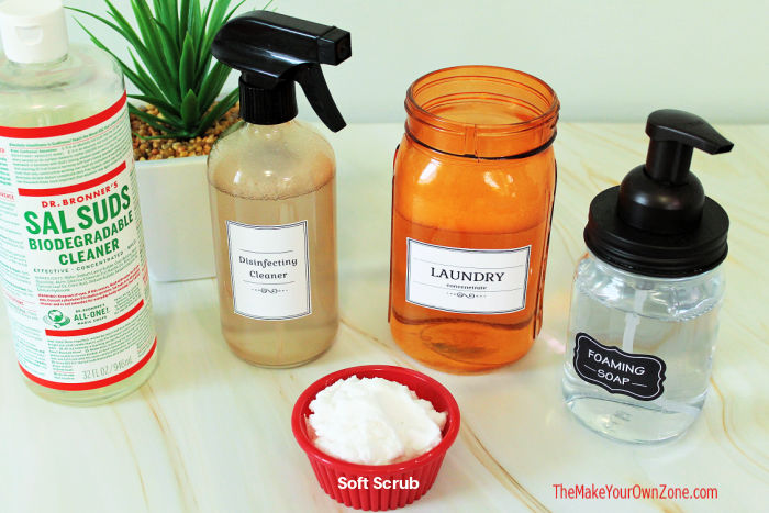 Homemade cleaners made with sal suds