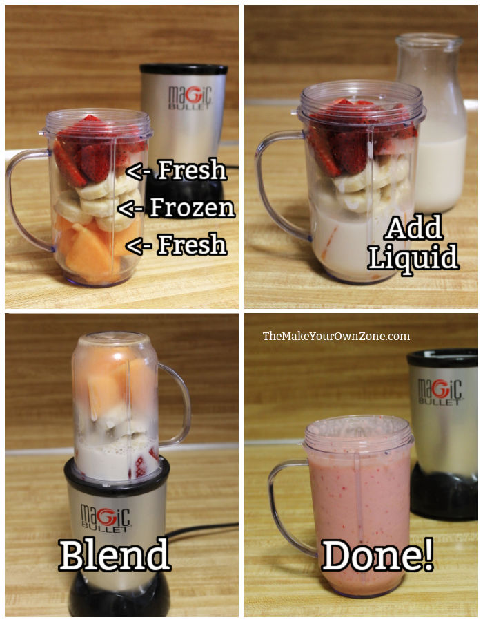 Steps for making a homemade smoothie