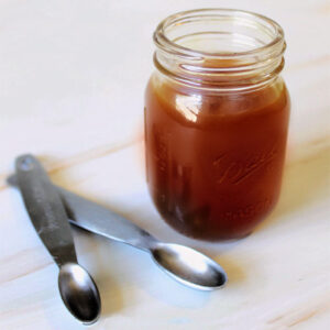 a jar of homemade vanilla extract