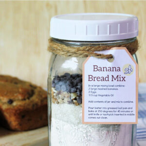 Banana bread mix gift jar