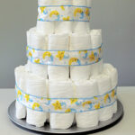 Instructions for how to make a diaper cake