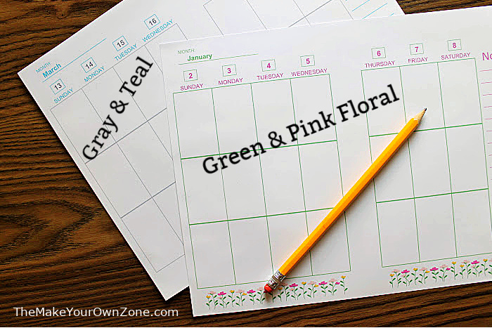 free printable planner pages in two color options