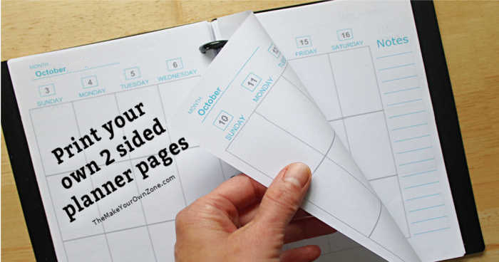 How to print DIY planner pages two sided