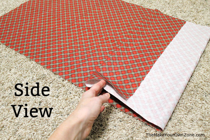 Folding fabric to make a pillow cover