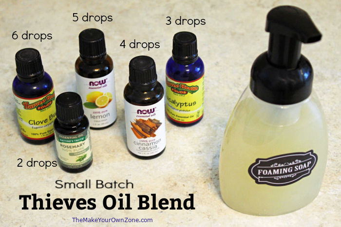 5 essential oils uses for a DIY thieves oil blend in hand soap