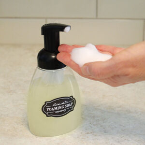 homemade foaming soap made with thieves oil blend