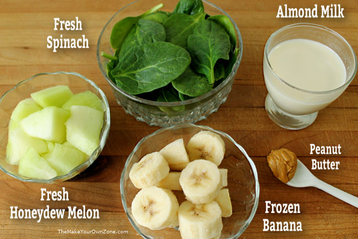 Ingredients to make a healthy green smoothie