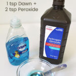Dawn dish soap and hydrogen peroxide combined to make DIY stain remover