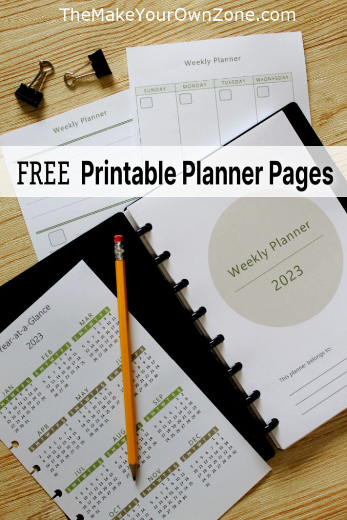 Free printable planner pages for Arc Notebooks