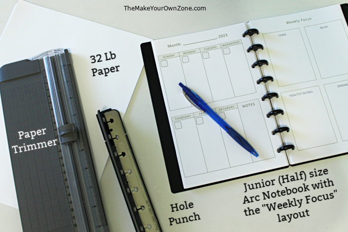 supplies to make your own planner
