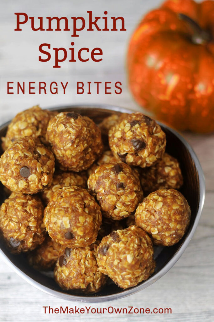 A bowl of pumpkin spice flavored energy bites.